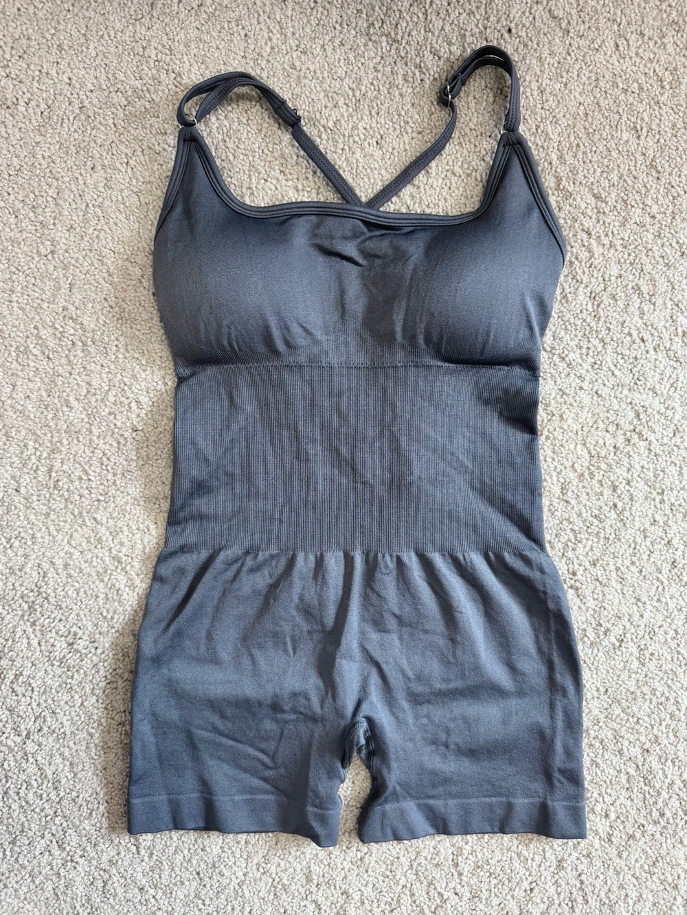 Seamless Charcoal Workout Romper/Shapewear